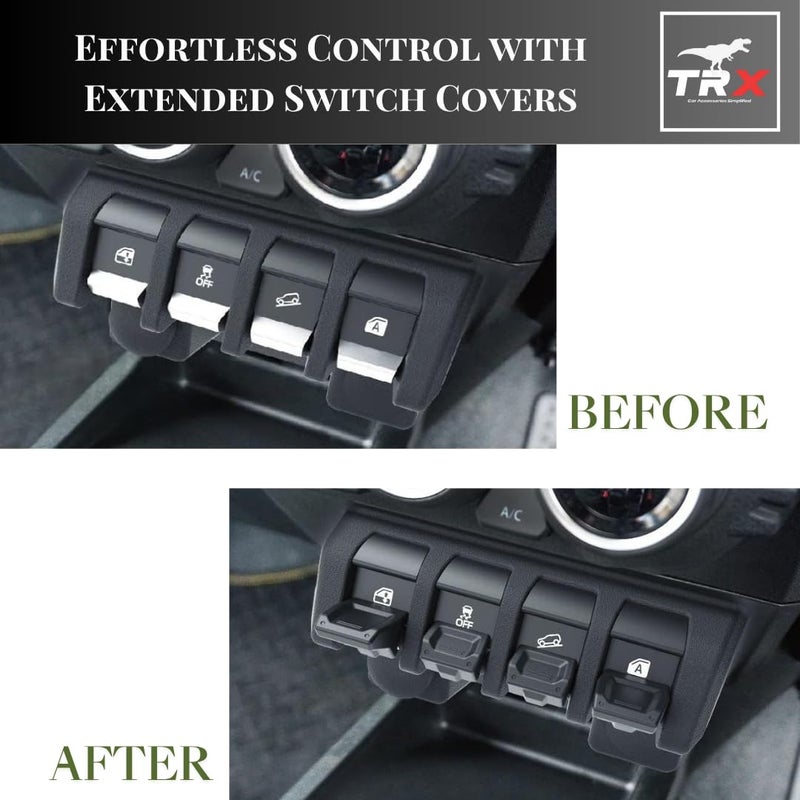 TRX AUTO Button Extension Kit for Suzuki Jimny JB64/JB74 | Switch Cap Extensions | Interior Button Enhancers | Interior Accessories for Suzuki Jimny - Image 4