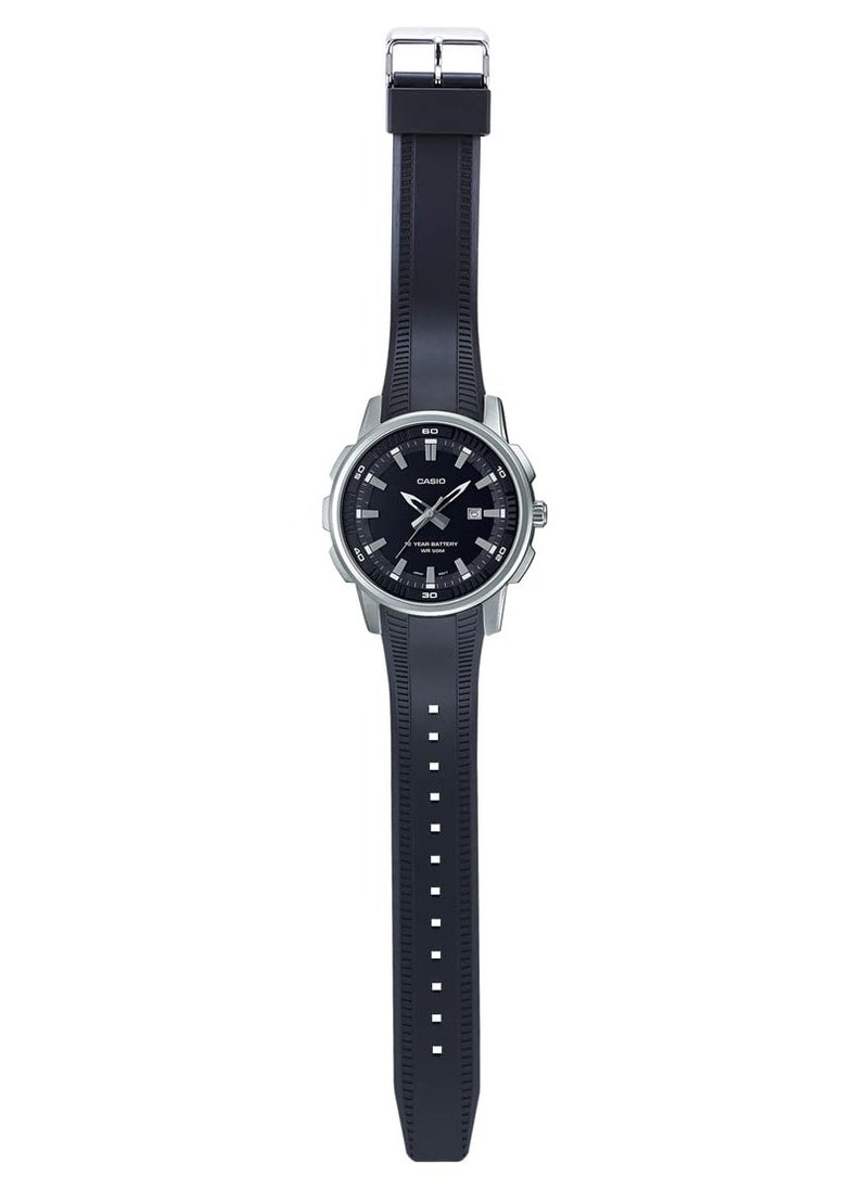 CASIO - Casio Water Resistant Analog Quartz Rubber Strap Watch - MTP-E195-1AVDF - Image 1