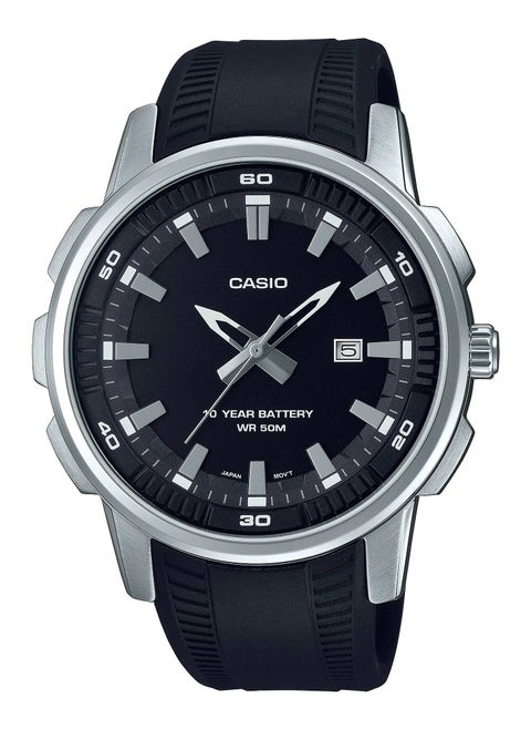 Casio Water Resistant Analog Quartz Rubber Strap Watch - MTP-E195-1AVDF