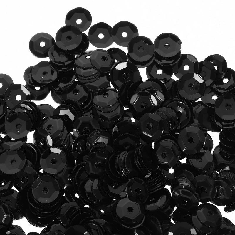 6mm Glitter Shiny Sequins For Children Kids DIY Arts and Crafts Painting Decoration (Black) - Image 2