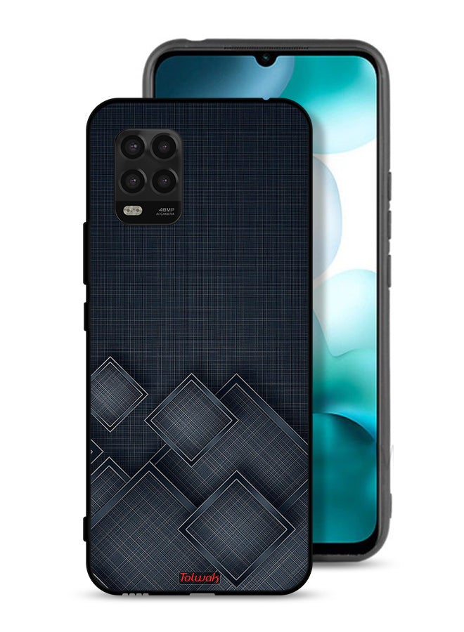 Tolwak Xiaomi Mi 10 Lite 5G Protective Case Cover Squares Pattern On Cloth - Image 1