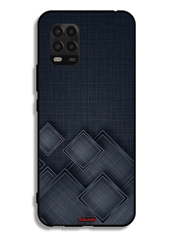 Tolwak Xiaomi Mi 10 Lite 5G Protective Case Cover Squares Pattern On Cloth - Image 2