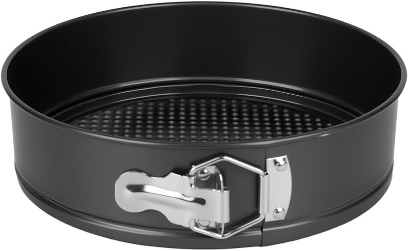 FLEEODAN 9 Inch Nonstick Springform Pan - Cheesecake Pan with Removable Bottom, Round Baking Mold for Cheesecake, Pie, Desserts & More - Baking Bakeware Accessory, Matte Black - Image 1