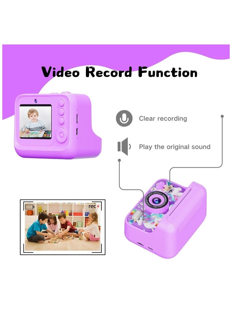 BlueFire Kids Instant Print Camera | 1080P HD Dual-Lens Digital Selfie Camera with 2.4" IPS Screen, Instant Thermal Printing, 4000W Photo Resolution, MP3 Player, Games, Filters & Frames, Rechargeable Battery, Perfect Gift for Boys & Girls - Image 2