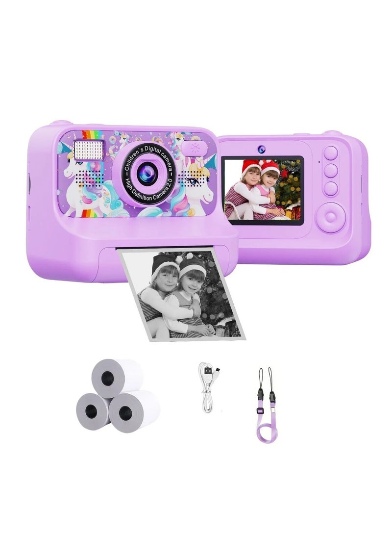 BlueFire Kids Instant Print Camera | 1080P HD Dual-Lens Digital Selfie Camera with 2.4" IPS Screen, Instant Thermal Printing, 4000W Photo Resolution, MP3 Player, Games, Filters & Frames, Rechargeable Battery, Perfect Gift for Boys & Girls - Image 1