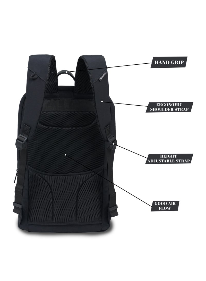 PRESIDENT Backpack Business Travel Durable Backpack with waterproof Fashionable Multifunctional College School Backpack for Men Women Camping Hiking Outdoor Sports ( Black ) BPP2517 - Image 2