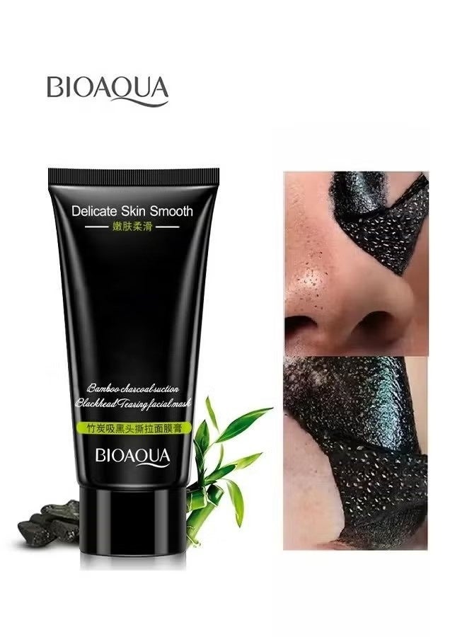 BIOAQUA Blackhead Cleansing Facial Mask, Bamboo Charcoal Blackhead Removal Mask, Deep Cleansing Facial Pores + Oil Control + Moisturizing (60g) - Image 1