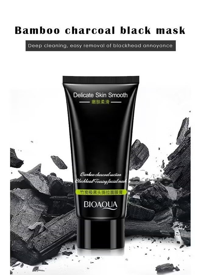 BIOAQUA Blackhead Cleansing Facial Mask, Bamboo Charcoal Blackhead Removal Mask, Deep Cleansing Facial Pores + Oil Control + Moisturizing (60g) - Image 2