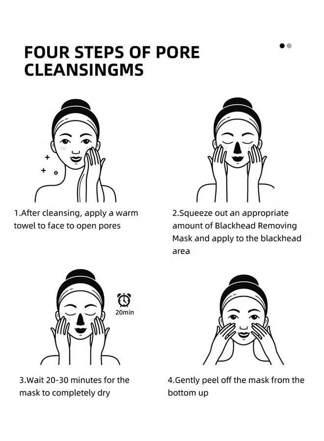 BIOAQUA Blackhead Cleansing Facial Mask, Bamboo Charcoal Blackhead Removal Mask, Deep Cleansing Facial Pores + Oil Control + Moisturizing (60g) - Image 5