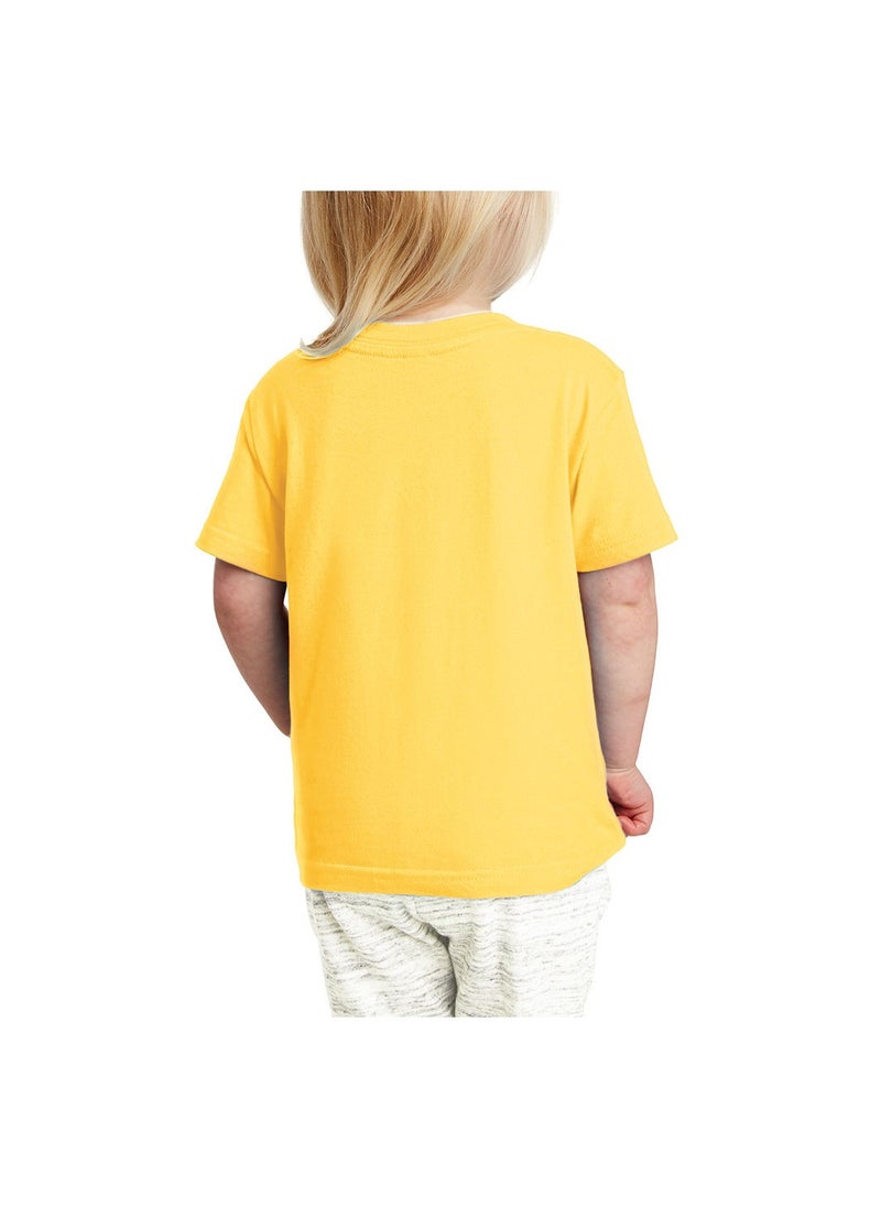 PRINTSHOP4ME - Yellow Smiley Face T-Shirt for Kids - Kids Unisex Round Neck Short Sleeve Cotton T-Shirt - Soft and Comfortable Tshirt - Perfect Emoji Outfit - Image 1