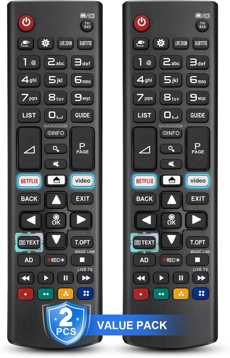 جهاز تحكم عن بعد عالمي لاستبدال جهاز التحكم عن بعد لتلفزيون LG الذكي (عبوتين) - Image 1