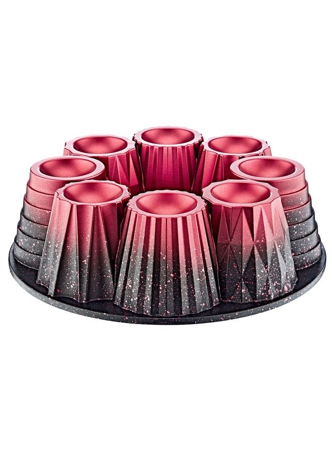 OMS Non Stick Granite Muffin Cake Mould 26 cm Red - Image 1