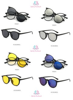 Generic Unisex sunglasses featuring a TR90 base frame with four magnetic replacement lenses in various colors, polarized sunglasses, superior UV400 protection, and an elegant leather case, perfect for a special gift. Exclusively from INFINITYHANDMADE.  - Image 3