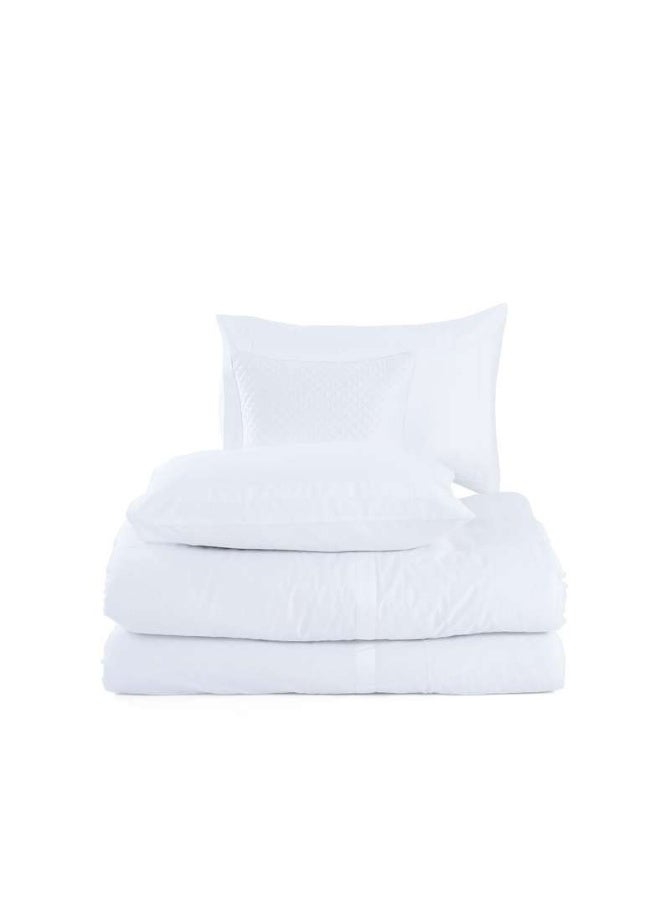 Pan Home Luxe Cotton Tencel 4-piece Comforter Set 200x240cm - White - Image 1