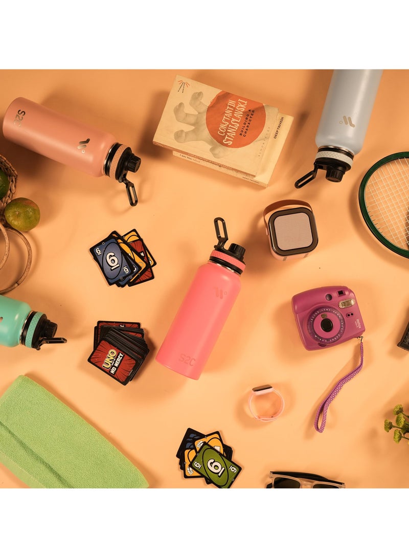 S2C Stainless Steel Water Bottle 1L,32oz Double Wall Vacuum Insulated Water Bottle, BPA Free Water Bottle for Kids School with Straw lid- Thermos Water Flask for Hot Water, Water Bottle - Image 5