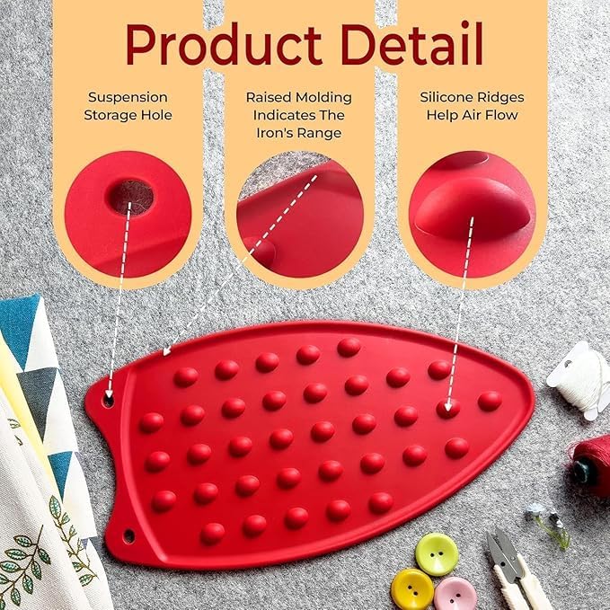 DVIJISHA Dvijisha Iron CoverSilicone Iron Rest PadIroning Scorch Mesh Cloth Protective MatIron Storage Carry Case With Handle and Zipper CloserIron Storage Pouch Iron Mat Fabric Protect From Ironing  - Image 5
