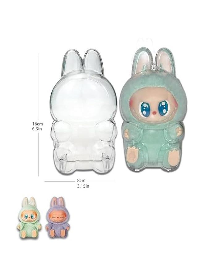 Arabest Clear Protective Case for LABUBU The Monsters Have a Seat, Display Box Hard Case Accessories Cover with Keychain - Sitting Case, (Sitting)  - Image 2