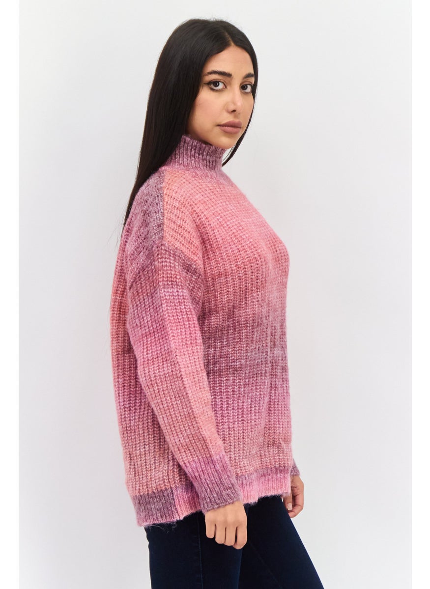 Women High Neck Textured Sweater, Pink Mist - pzsku/ZFCBB173D5CF113DAD36EZ/45/_/1737641951/42305cd4-c2b2-491a-b4c3-d1b7329ddd9a