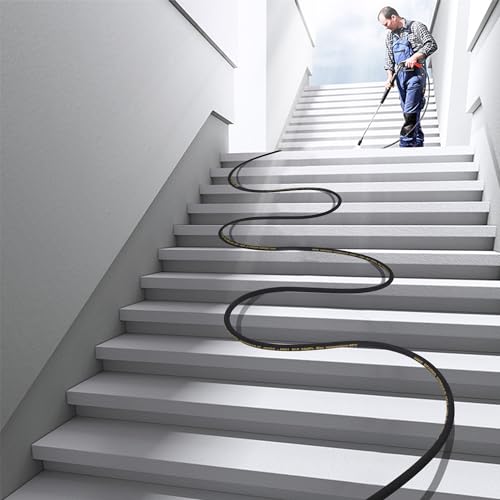 Biswing Pressure Washer Hose 50FT with 3/8 Inch Quick Connect, High Tensile Wire Braided Power Washer Hose, Kink Proof Extension Hose for Cars Floors Swimming Pool Washing, 4000 PSI - Image 3