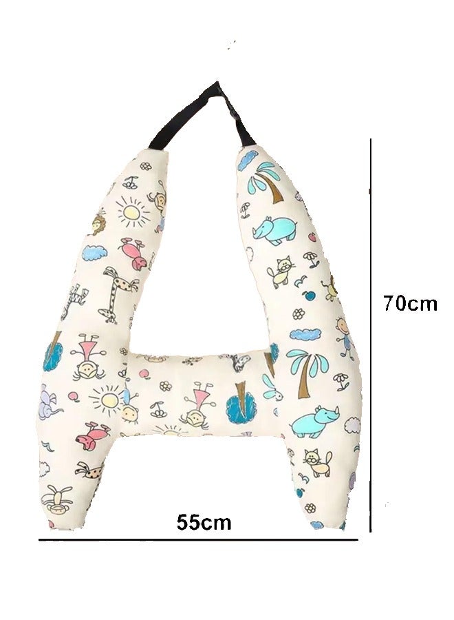 Vividorad H Shaped Travel Car Pillow  Car Sleeping Pillow for Kids Kid Adult Car Nap Pillow Airplane Sleeping Reading Pillow Cushion for Head and Body Support Removable Sleeper Hold Pillow Travel Sleeping Artifact for Long Trip - Image 2