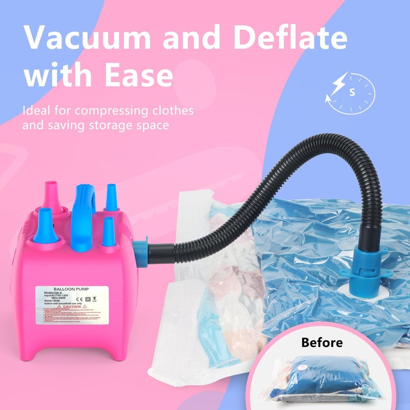 OWill Balloon Pump Electric, Multipurpose Balloon Inflator Electric Air Pump, Portable Dual Nozzle Balloons Air Pump Electric 600W Blow Machine for Party Decoration - Image 4