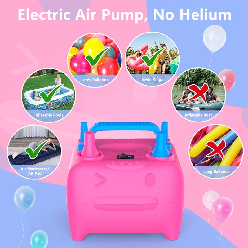 OWill Balloon Pump Electric, Multipurpose Balloon Inflator Electric Air Pump, Portable Dual Nozzle Balloons Air Pump Electric 600W Blow Machine for Party Decoration - Image 5