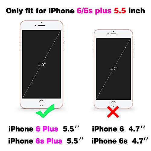 Asuwish Compatible with iPhone 6plus 6splus 66s Plus Wallet Case and Tempered Glass Screen Protector Flip Purse Cover Card Holder Cell Phone Cases for iPhone6 6 iPhone6s 6s i 6P 6a S Six iPhone6splus Blue - Image 3