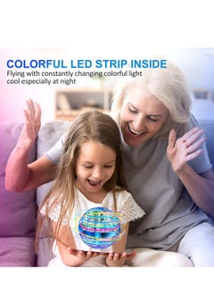 Scrolls Fly Fidget Spinner,Cool Toys Gifts for 6+ Years Old boy Girls Teens, Hand Mini  Flying Fidget Spinner with LED Lights ,USB Rechargable for Fun Indoor Outdoor Toys(Blue)  - Image 4