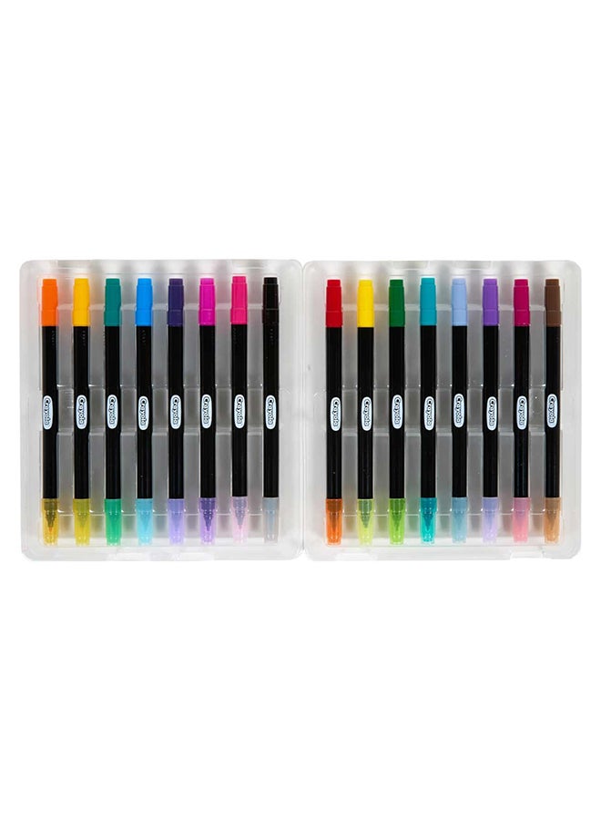 Crayola Brush & Detail Dual-Ended Markers, 16 Count – Blendable Art Markers with Brush and Fine Tips for Drawing, Lettering & Coloring - Image 4