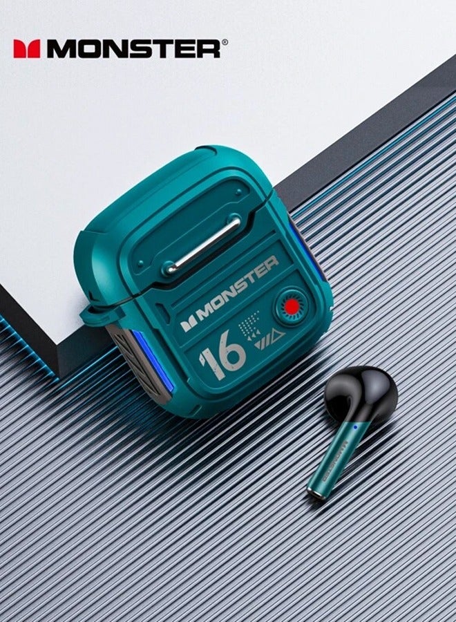 Monster Airmars XKT16 Wireless Headphones Bluetooth Earphones Low Latency Noise Reduction Headphones Large Battery Capacity for Game Sports Headset with Mic Green - Image 4