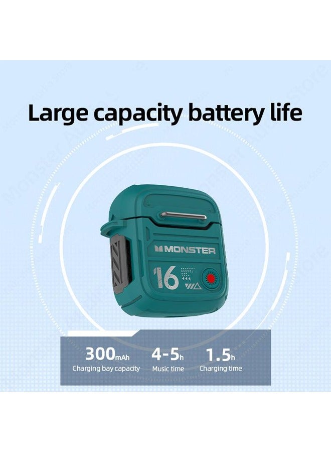 Monster Airmars XKT16 Wireless Headphones Bluetooth Earphones Low Latency Noise Reduction Headphones Large Battery Capacity for Game Sports Headset with Mic Green - Image 5