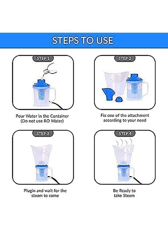 BeatStock All In One (3 In 1) Vaporizer Steamer Nozzle Inhaler For Facial Sauna Cold And Cough (Sky Blue)  - Image 5