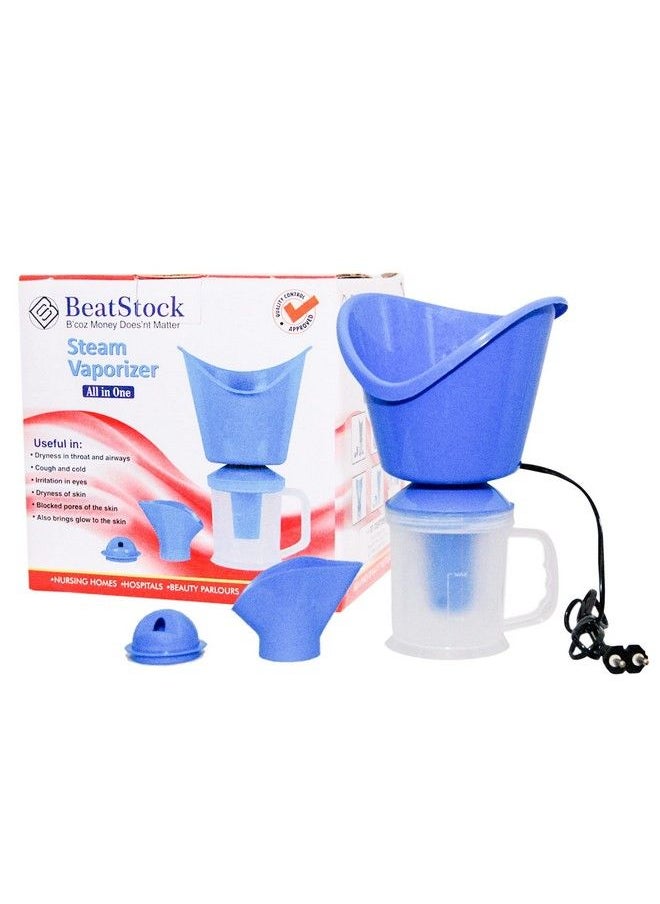 BeatStock All In One (3 In 1) Vaporizer Steamer Nozzle Inhaler For Facial Sauna Cold And Cough (Sky Blue)  - Image 2