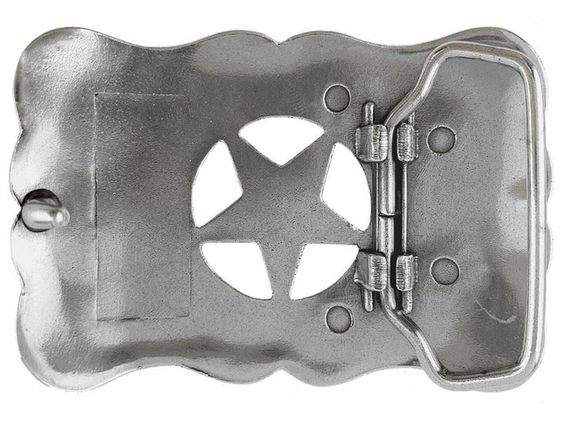 Belts.com H8459 Western Cowboy Star Gold and sterling silver engraved Belt Buckle Fits 1-1/2"(38mm) Belt (Antique Silver Gold) - Image 2