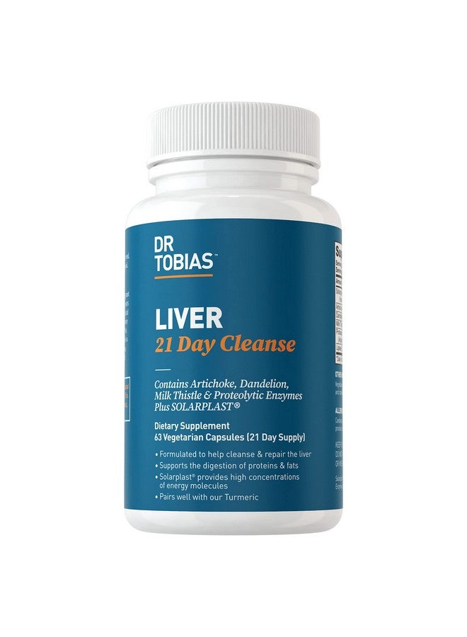 Dr. Tobias Liver 21 Day Cleanse Herbal Liver Detox Cleanse With Solarplast Artichoke Extract Milk Thistle & Dandelion Extract For Liver Cleanse & Detox 63 Vegetable Capsules (3 Daily) - Image 1