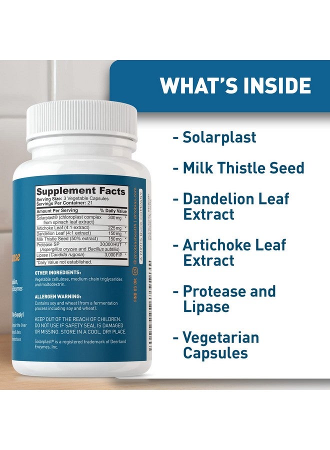 Dr. Tobias Liver 21 Day Cleanse Herbal Liver Detox Cleanse With Solarplast Artichoke Extract Milk Thistle & Dandelion Extract For Liver Cleanse & Detox 63 Vegetable Capsules (3 Daily) - Image 5