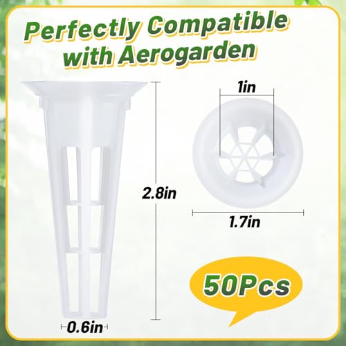 Alphatool Grow Baskets Compatible with AeroGarden - 50 Pcs Hydroponic Baskets, Seed Starters Pods Replacement for Improving Germination Rate Speed, Seeds Starting Kit for Indoor - Image 2