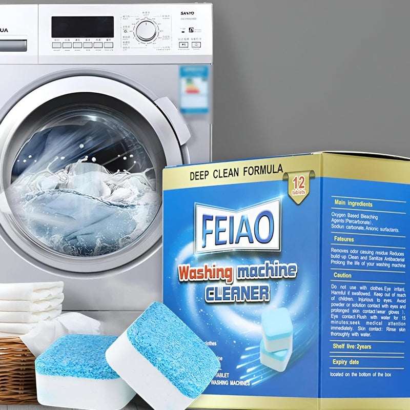 Powerful Cleaning Tablets - 12 Deep Clean Solid Washer Tablets, Natural Biolo... - Image 1