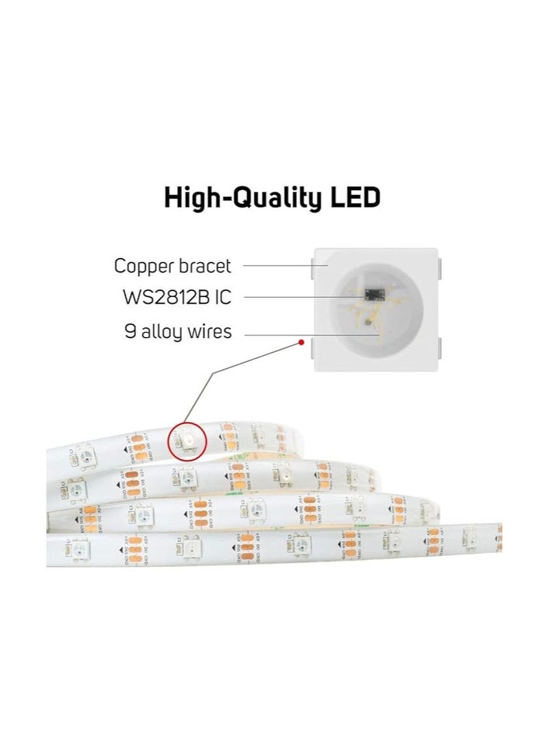 OMAKSS - LED Strip Lights, 5M USB LED Light Strip, Waterproof IP65 RGB LED Strip Lights Colour Changing with Remote for TV, Bedroom, Door & Diwali Decoration - Image 1