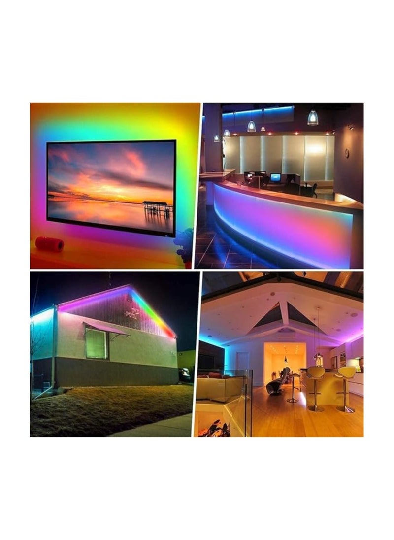 OMAKSS - LED Strip Lights, 5M USB LED Light Strip, Waterproof IP65 RGB LED Strip Lights Colour Changing with Remote for TV, Bedroom, Door & Diwali Decoration - Image 1