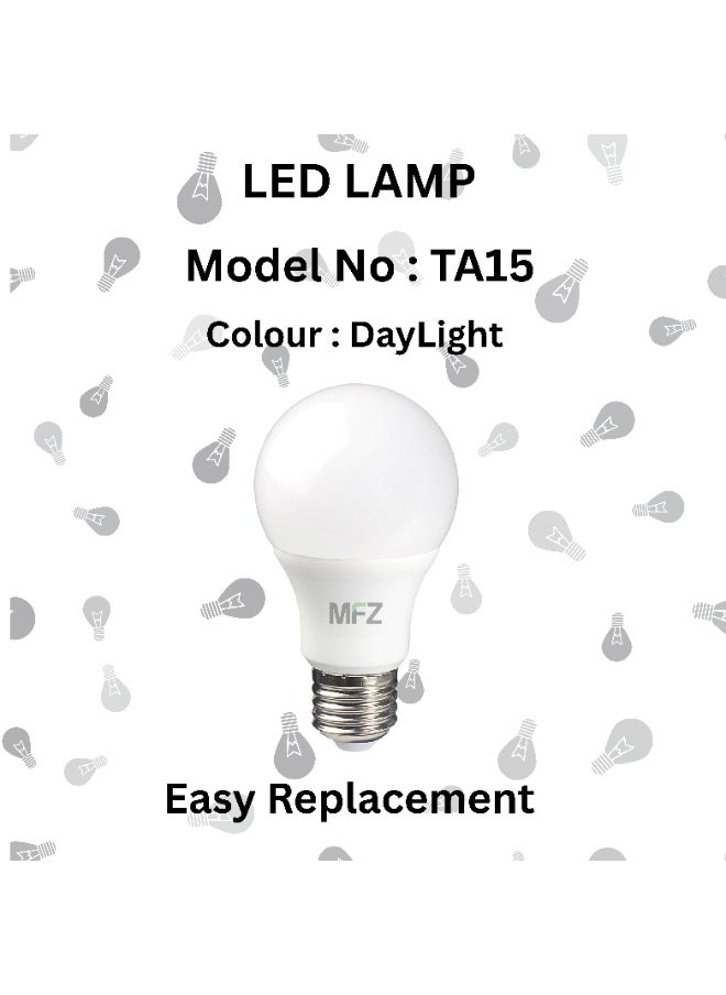 MFZ LED Lamp 15W | 6500K Cool Daylight | 1200 Lumens | AC 220-240V | 50/60Hz | 80 lm/W Energy Efficient Bulb