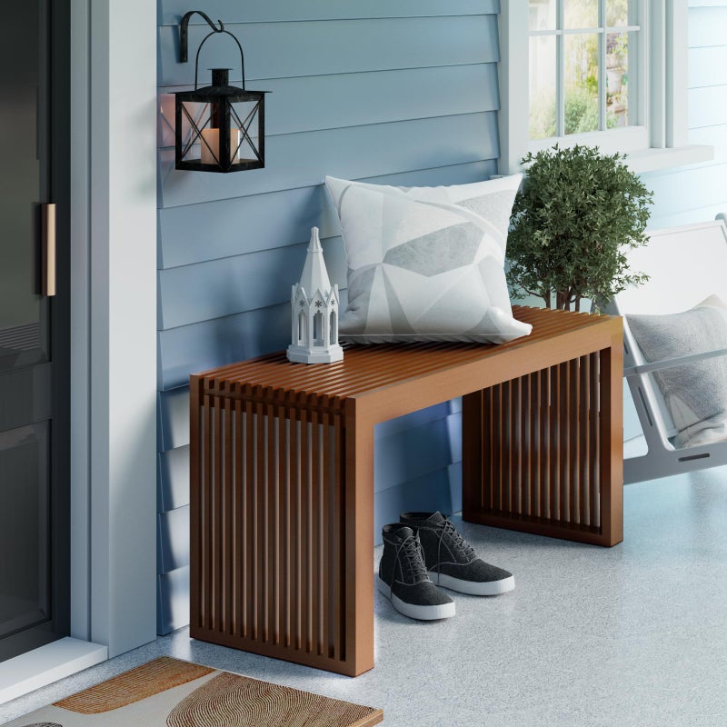 APRTAT Bamboo Dining Bench Indoor Long Entryway Shoe Rack Bench,Outdoor Modern Wood Benches 35 Inch Bamboo Bench for Living Room Hallway Bedroom Bathroom - Image 5