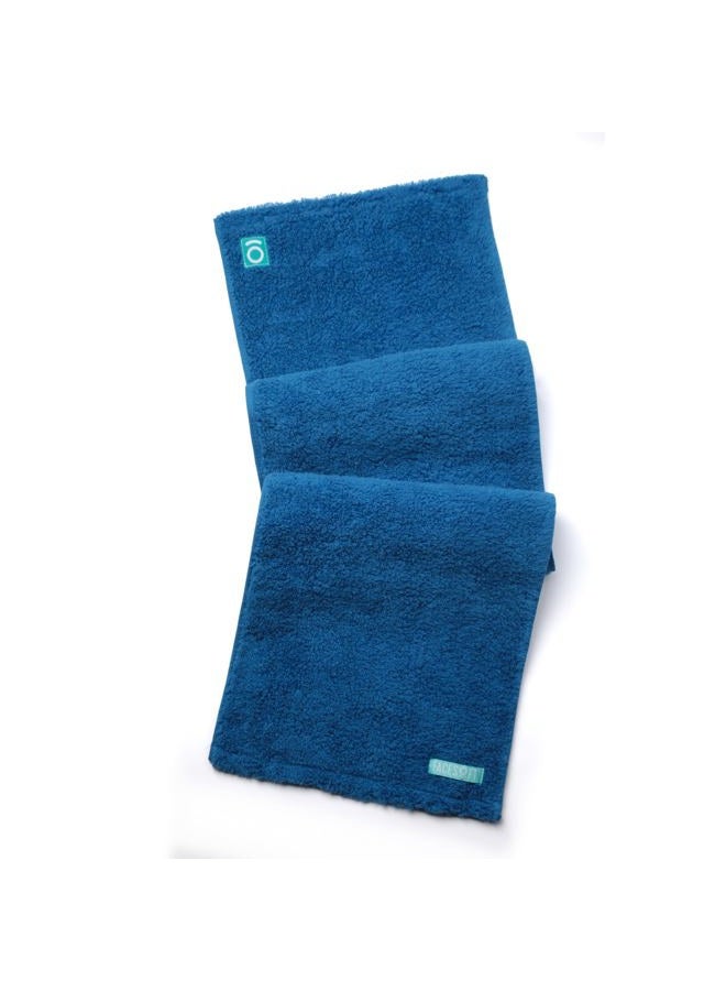 FACESOFT Eco Friendly Gym Towel for Working Out - Soft and Absorbent Cotton Exercise Towel - No Synthetic Microfibers or Plastics - Sweat Towel for Gym, Fitness, Sports, Yoga - Classic Blue - 1 Pc - Image 1