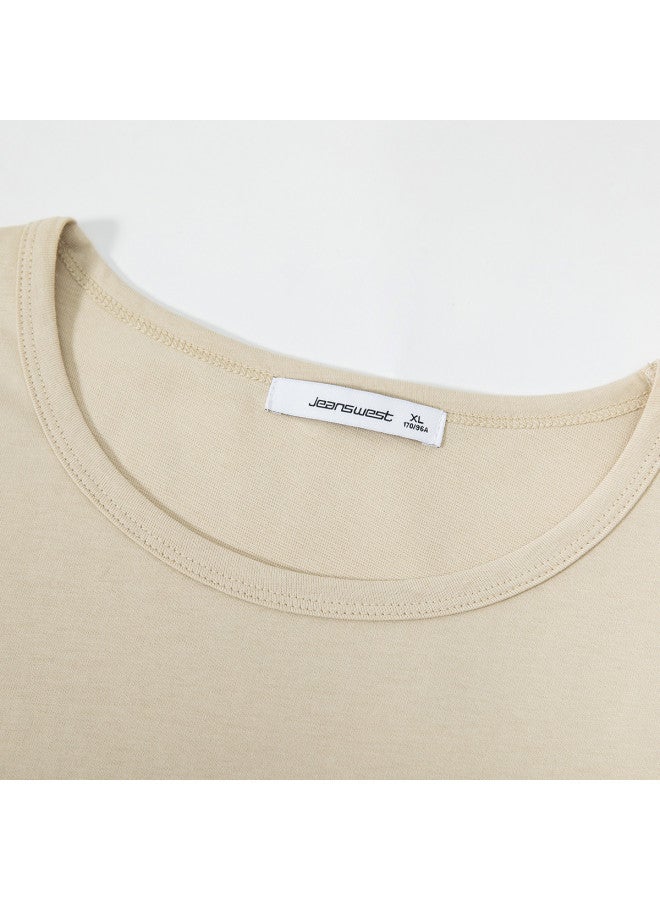 Jeanswest Women's Short Sleeve T-shirt 2025 Summer Campus Style Pure Cotton Skin-friendly Slimming Irregular Hem Round Neck Top - Image 5