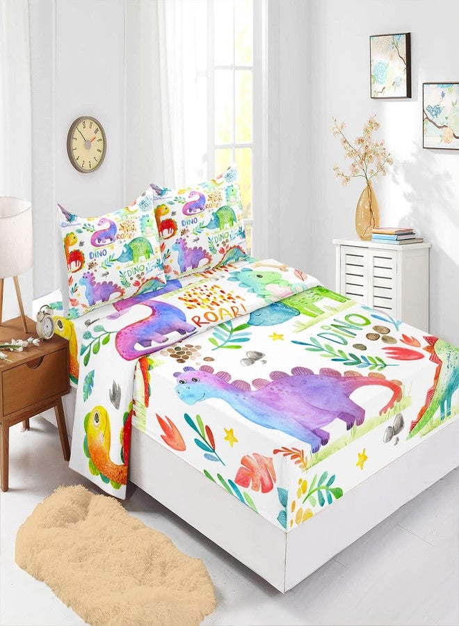 CVHOUSE Dinosaur Fitted Sheet & Bedding Set, Full Size - 4 Piece - Image 2