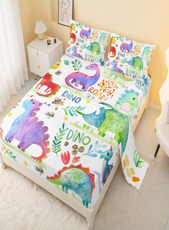 CVHOUSE Dinosaur Fitted Sheet & Bedding Set, Full Size - 4 Piece - Image 1