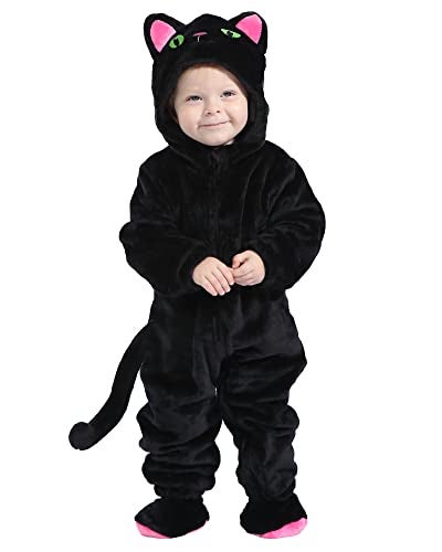 HSCTEK Baby Cat Costume Infant Black Cat Costume for Baby Boys Girls Baby Halloween Costume for Toddler Newborn 1218Months - Image 1