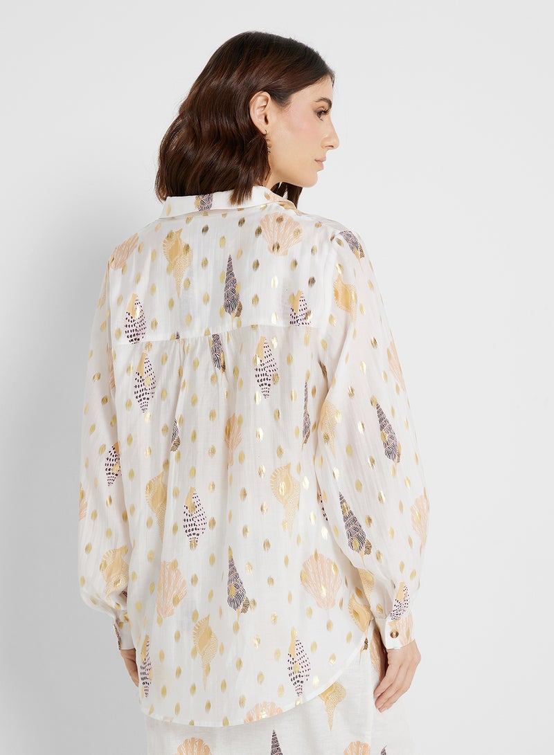 Never fully Dressed Printed Button Down Shirt - Image 2