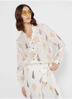 Never fully Dressed Printed Button Down Shirt  - Image 1