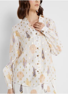Never fully Dressed Printed Button Down Shirt  - Image 3